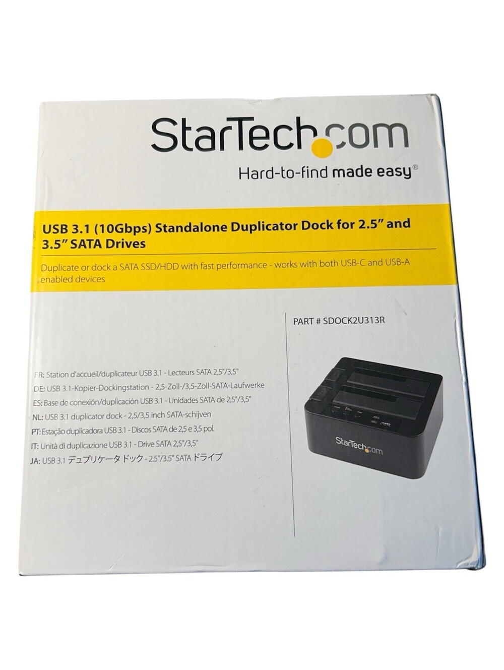 StarTech.com Standalone Hard Drive Duplicator External Dual Bay HDD/SSD - NEW OB